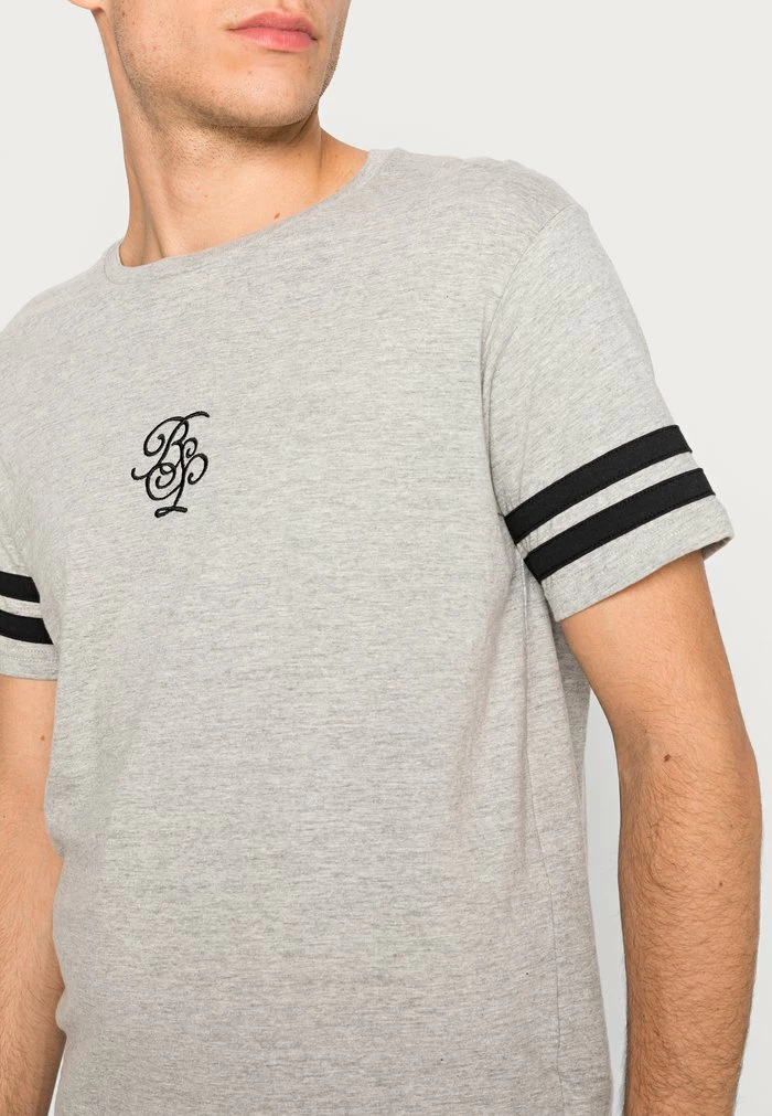 Brave Soul Basic T-shirt - Light Grey Marl/jet Black - Image 5