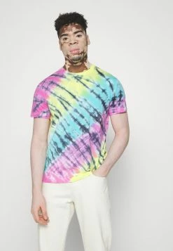 Brave Soul SHERB - Print T-shirt - Yellow/green/turq/pink