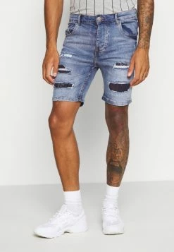 Brave Soul LOUIS - Denim Shorts - Blue Wash