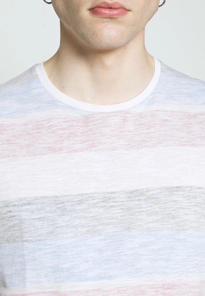 Brave Soul RANGE - Print T-shirt - Optic White/rich Navy/red/turquoise - Image 5