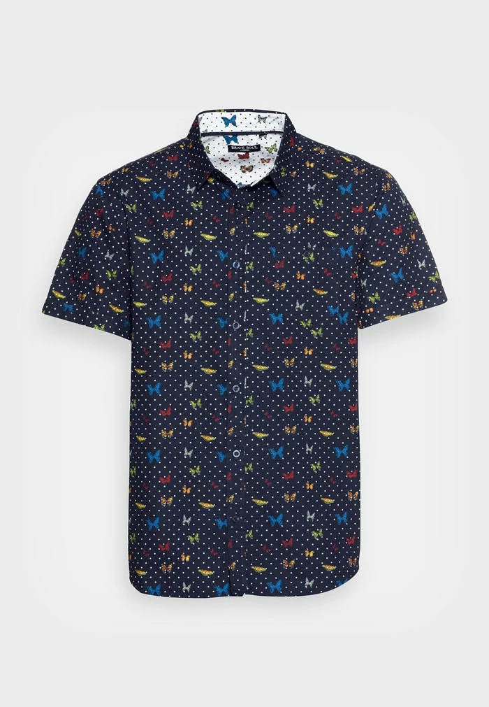 Brave Soul CHORION - Shirt - Dark Navy/multi Colour - Image 4