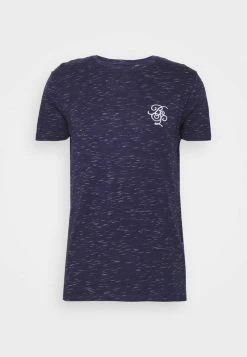 Brave Soul LANDRY - Print T-shirt - Rich Navy/ Ecru
