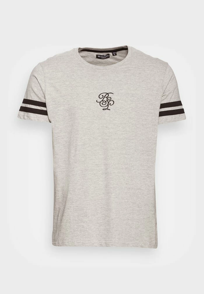 Brave Soul Basic T-shirt - Light Grey Marl/jet Black - Image 4