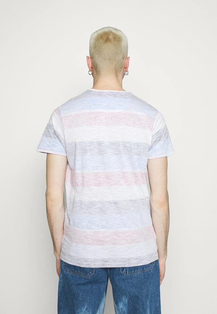 Brave Soul RANGE - Print T-shirt - Optic White/rich Navy/red/turquoise - Image 3