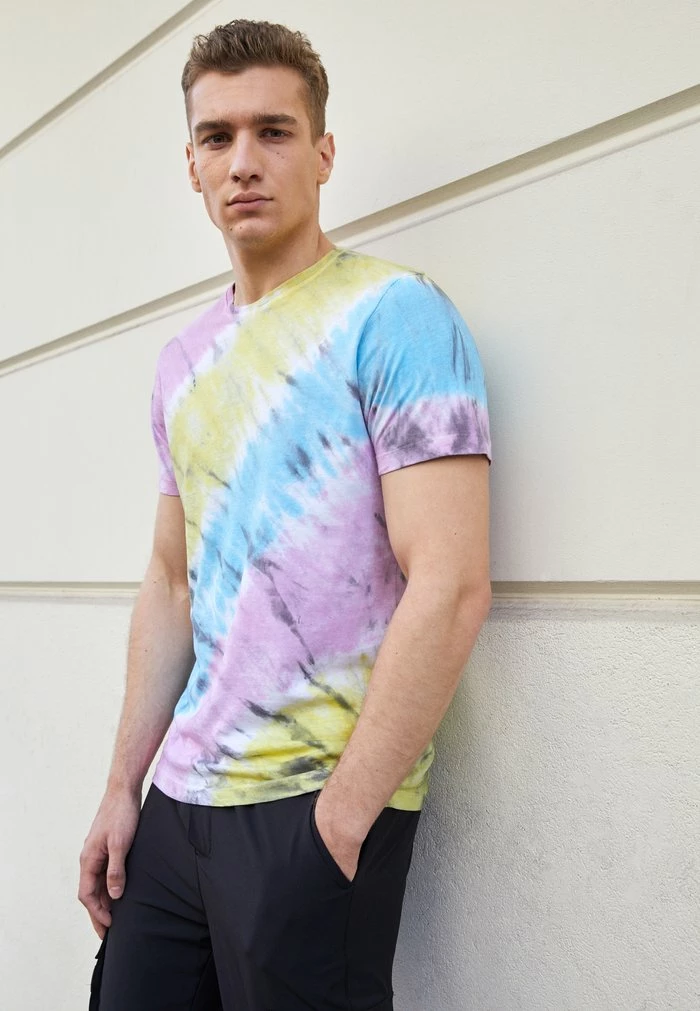 Brave Soul HERBET - Sports T-shirt - Yellow/ Green/ Turq/ Pink - Image 3