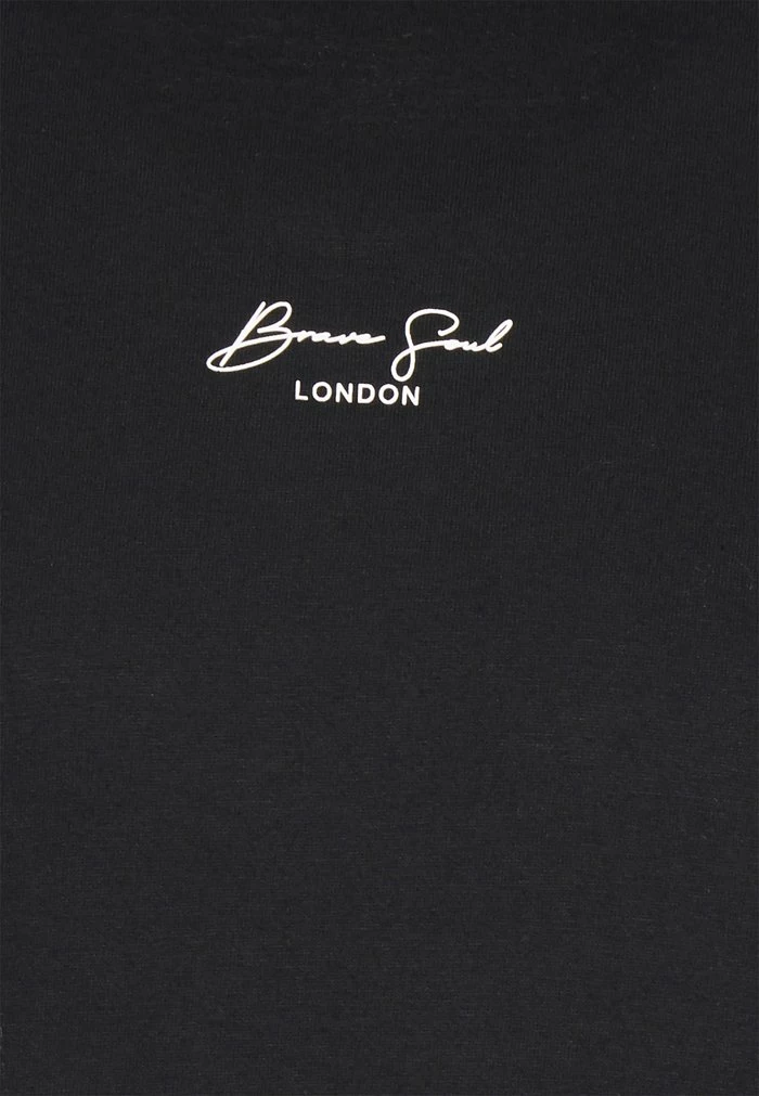 Brave Soul Print T-shirt - Jet Black/optic White - Image 3