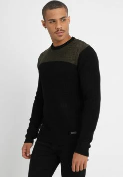 Brave Soul HERMES - Jumper - Black/khaki