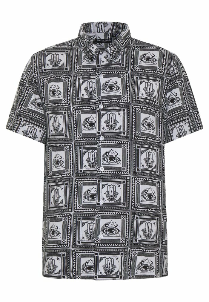 Brave Soul MOSAIC - Shirt - Black/white - Image 5