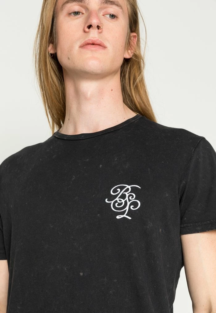 Brave Soul SHEPLEY - Print T-shirt - Jet Black/optic White - Image 5