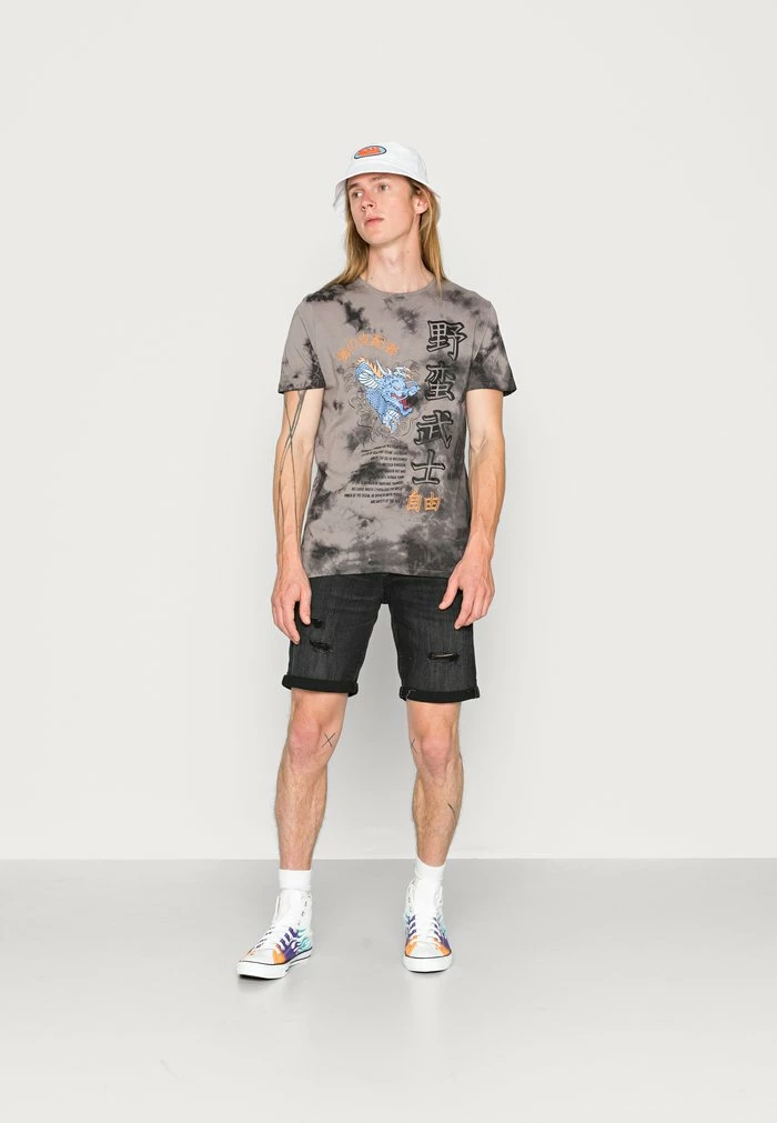 Brave Soul SHINZO - Print T-shirt - Grey - Image 2