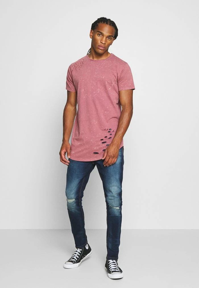 Brave Soul GENKO - Print T-shirt - Pink Acid Wash - Image 2