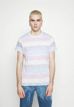 Brave Soul RANGE - Print T-shirt - Optic White/rich Navy/red/turquoise