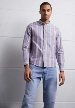 Brave Soul DOMAIN - Shirt - Optic White/light Blue/red