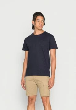 Brave Soul ARKHAMP - Basic T-shirt - Dark Blue