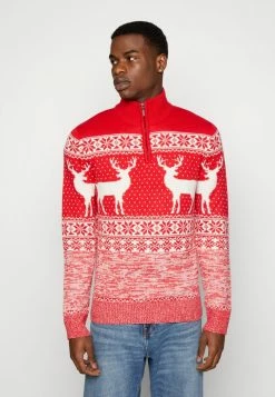 Brave Soul CRATCHITC - Jumper - Red/optic White Fairile