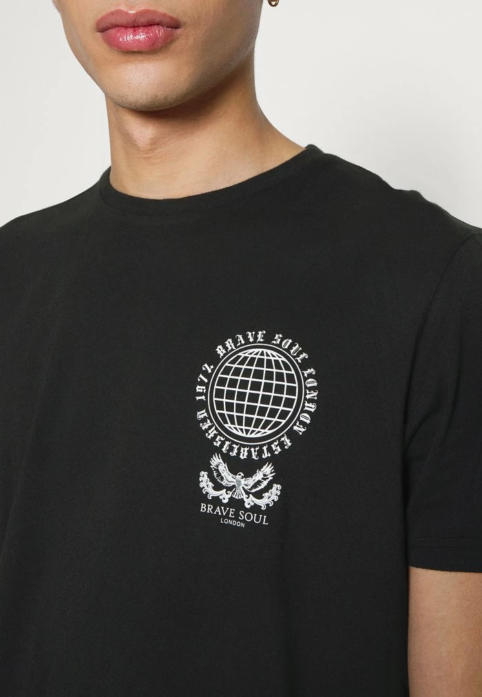 Brave Soul NITRIC - Print T-shirt - Black - Image 6
