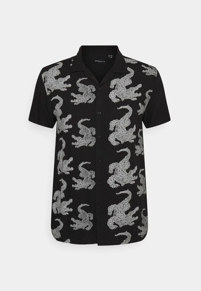 Brave Soul DRISLEY - Shirt - Black/optic White