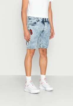 Brave Soul SNAKE - Denim Shorts - Blue Denim
