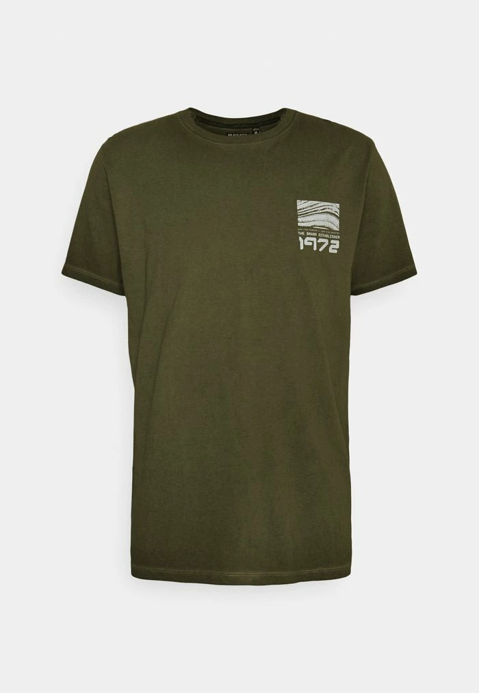 Brave Soul Print T-shirt - Olive Cool Wash - Image 4