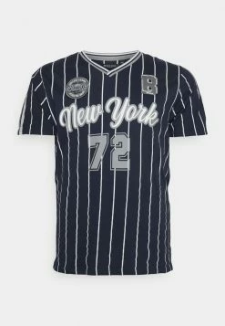 Brave Soul Print T-shirt - Navy/grey/white