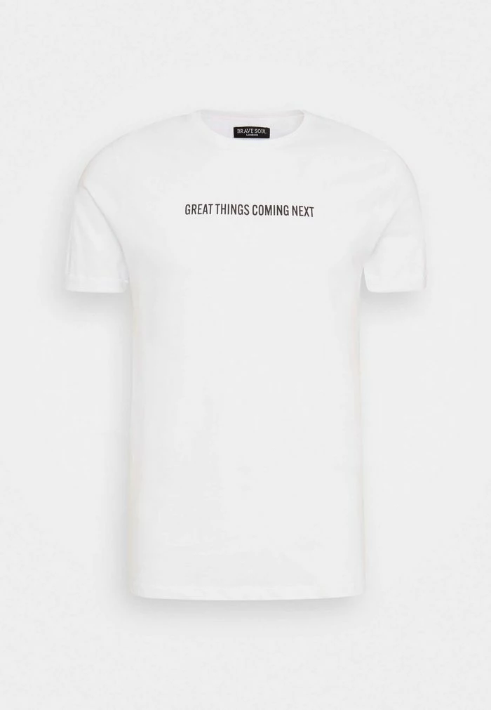 Brave Soul GREAT - Print T-shirt - Optic White/black - Image 6