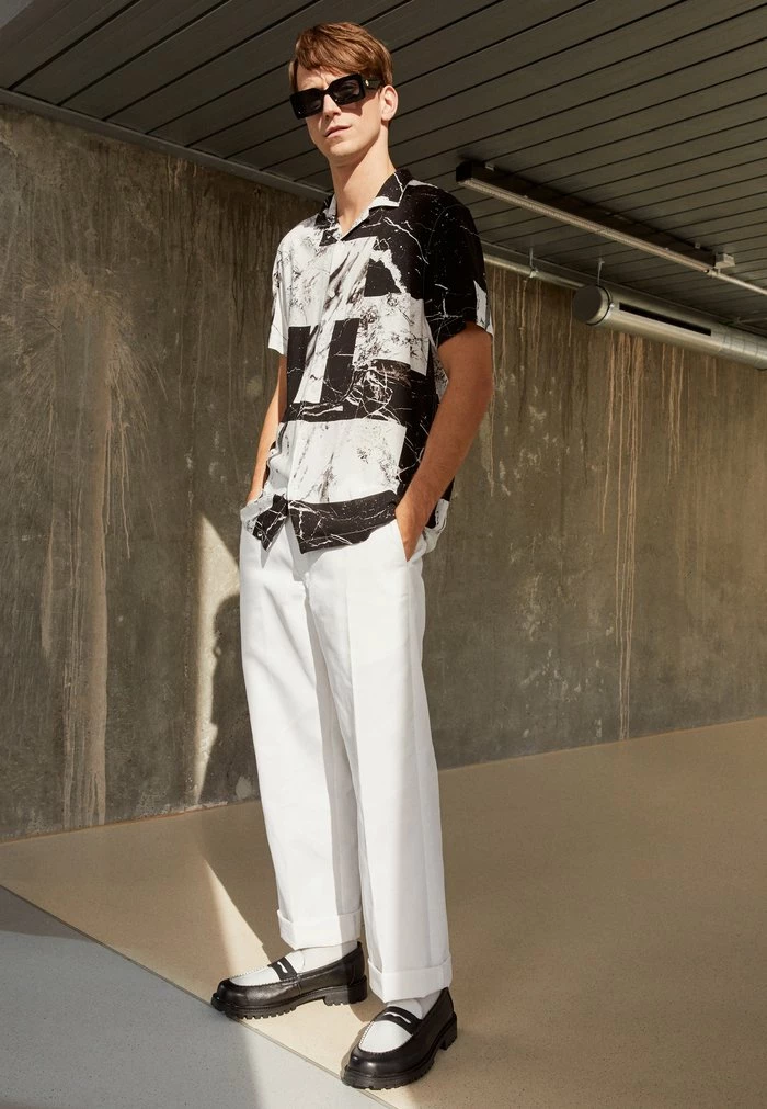 Brave Soul METAM - Shirt - Black/white