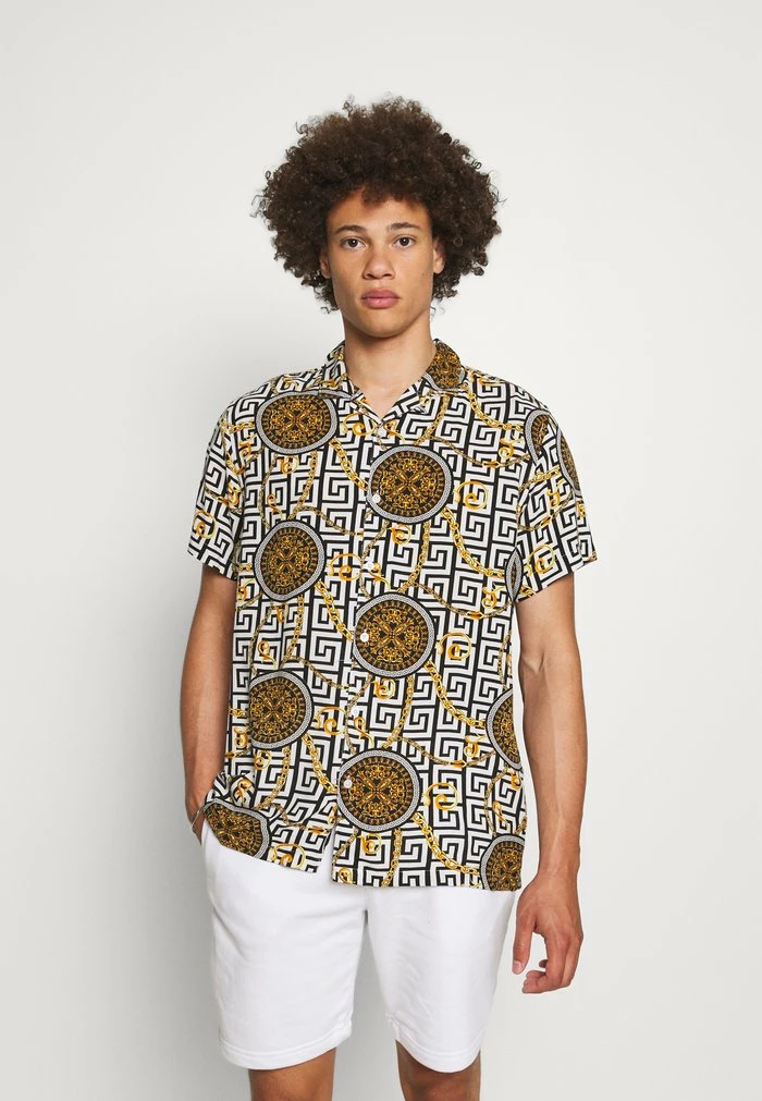 Brave Soul CALEB - Shirt - Black, Yellow