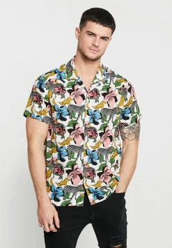 Brave Soul SELOUS - Shirt - Optic White/multi-coloured