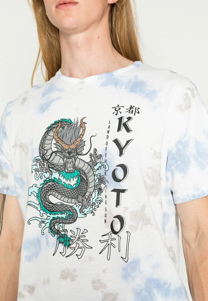 Brave Soul NARA - Print T-shirt - Blue/grey - Image 5