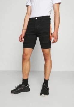 Brave Soul RUBBIN - Denim Shorts - Charcoal