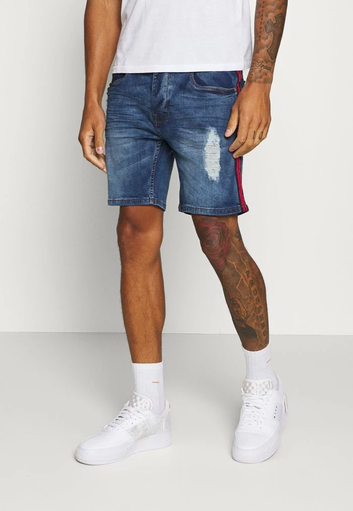 Brave Soul BAILEYTAPE - Denim Shorts - Blue