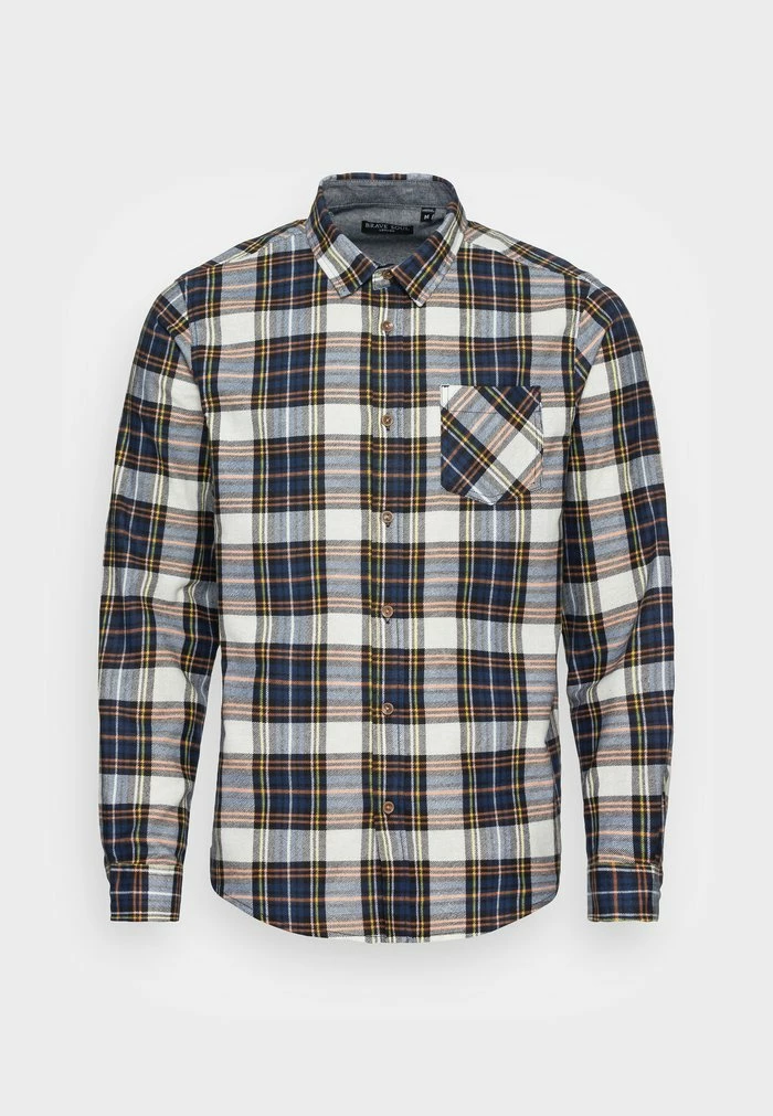 Brave Soul PAULOS - Shirt - White/blue/black/orange/yellow