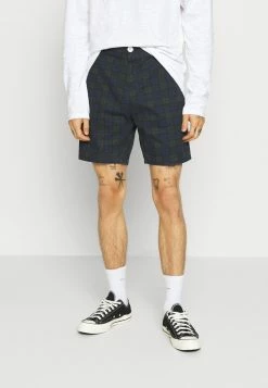 Brave Soul SMITHCHECK - Shorts - Khaki/navy