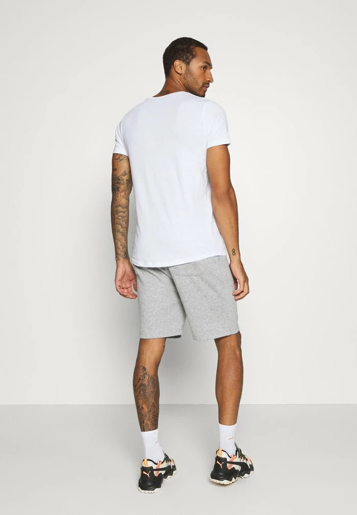 Brave Soul TRISTAN - Tracksuit Bottoms - Light Grey Marl/optic White - Image 3