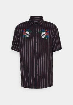 Brave Soul Shirt - Black/optic White/burgundy