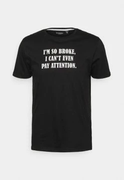 Brave Soul BROKE - Print T-shirt - Jet Black