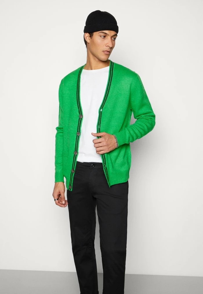 Brave Soul ASGERC - Cardigan - Green Bee/jet Black - Image 4