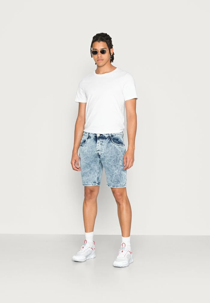 Brave Soul SNAKE - Denim Shorts - Blue Denim - Image 2