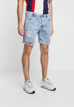 Brave Soul PABLO TAPE - Denim Shorts - Blue Denim