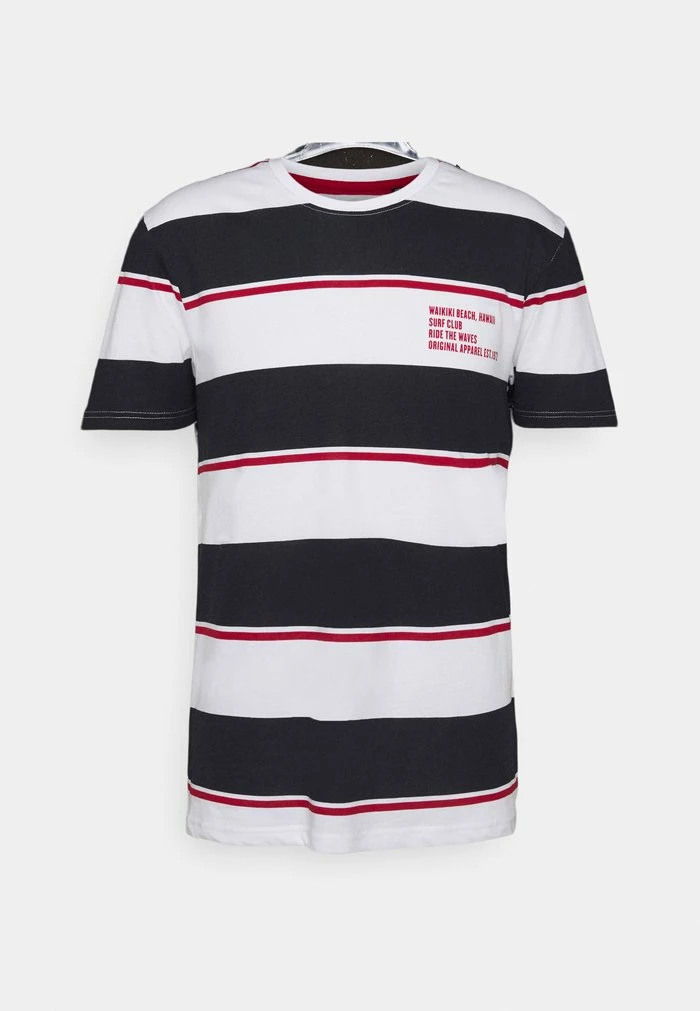 Brave Soul KOLOA - Print T-shirt - Optic White/dark Navy/red - Image 5