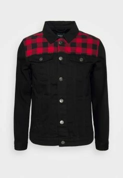 Brave Soul LUCAS - Denim Jacket - Black/red