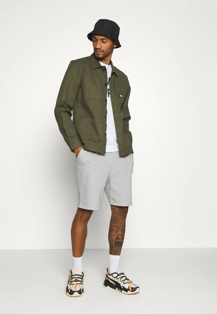 Brave Soul TRISTAN - Tracksuit Bottoms - Light Grey Marl/optic White - Image 2