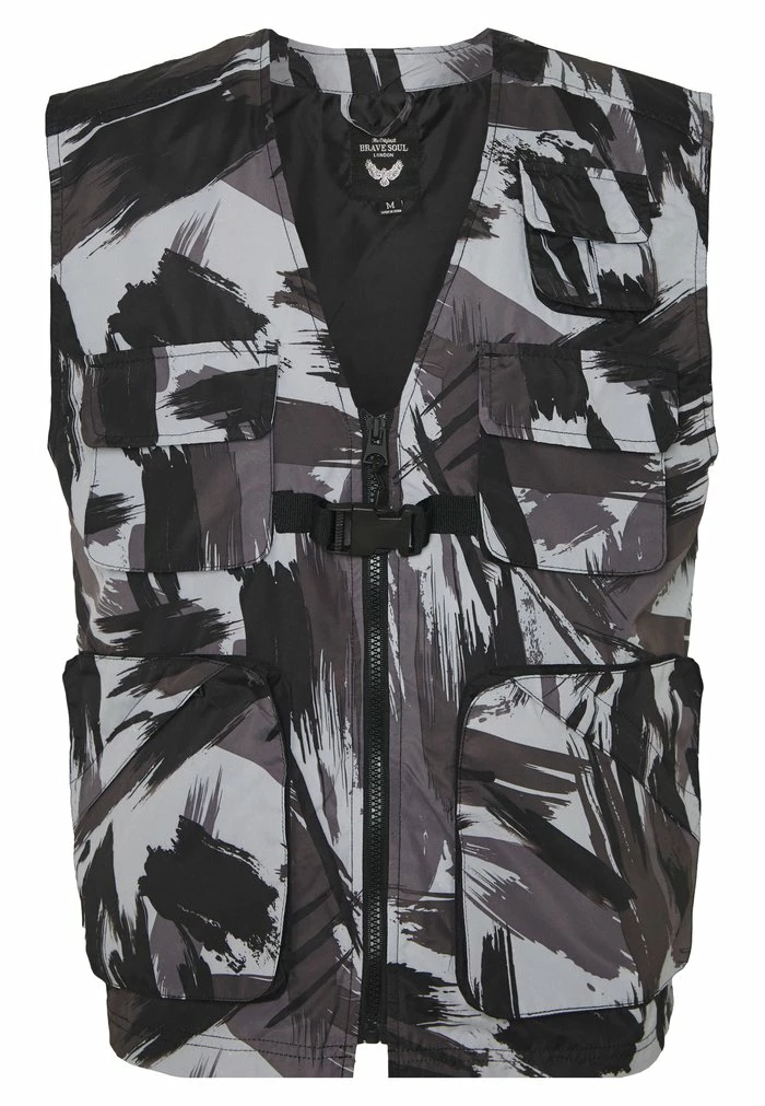 Brave Soul BODEN - Waistcoat - Black/grey - Image 5