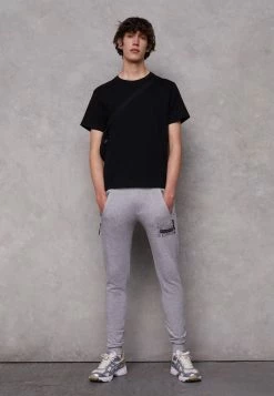 Brave Soul Tracksuit Bottoms - Light Grey Marl/jet Black